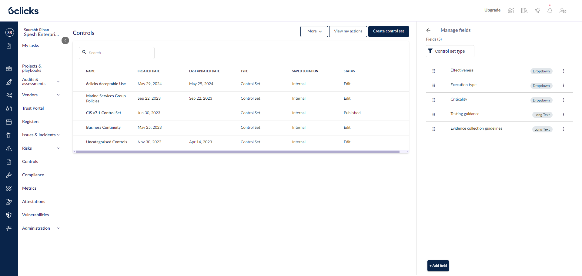 manage fields